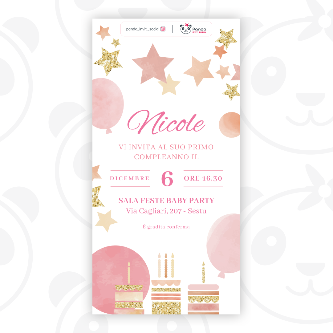 Invito digitale stelle e palloncini