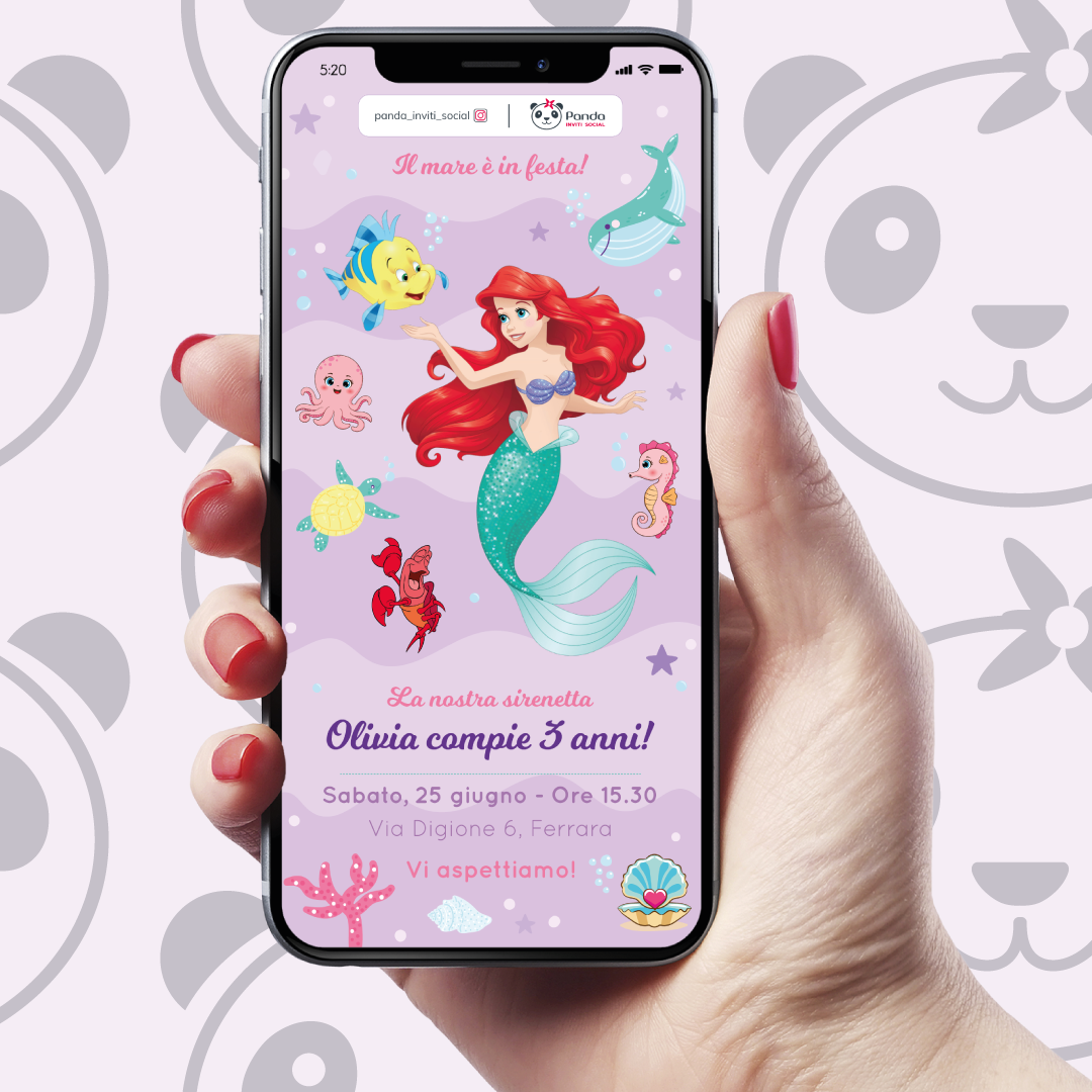 Invito digitale Ariel la sirenetta