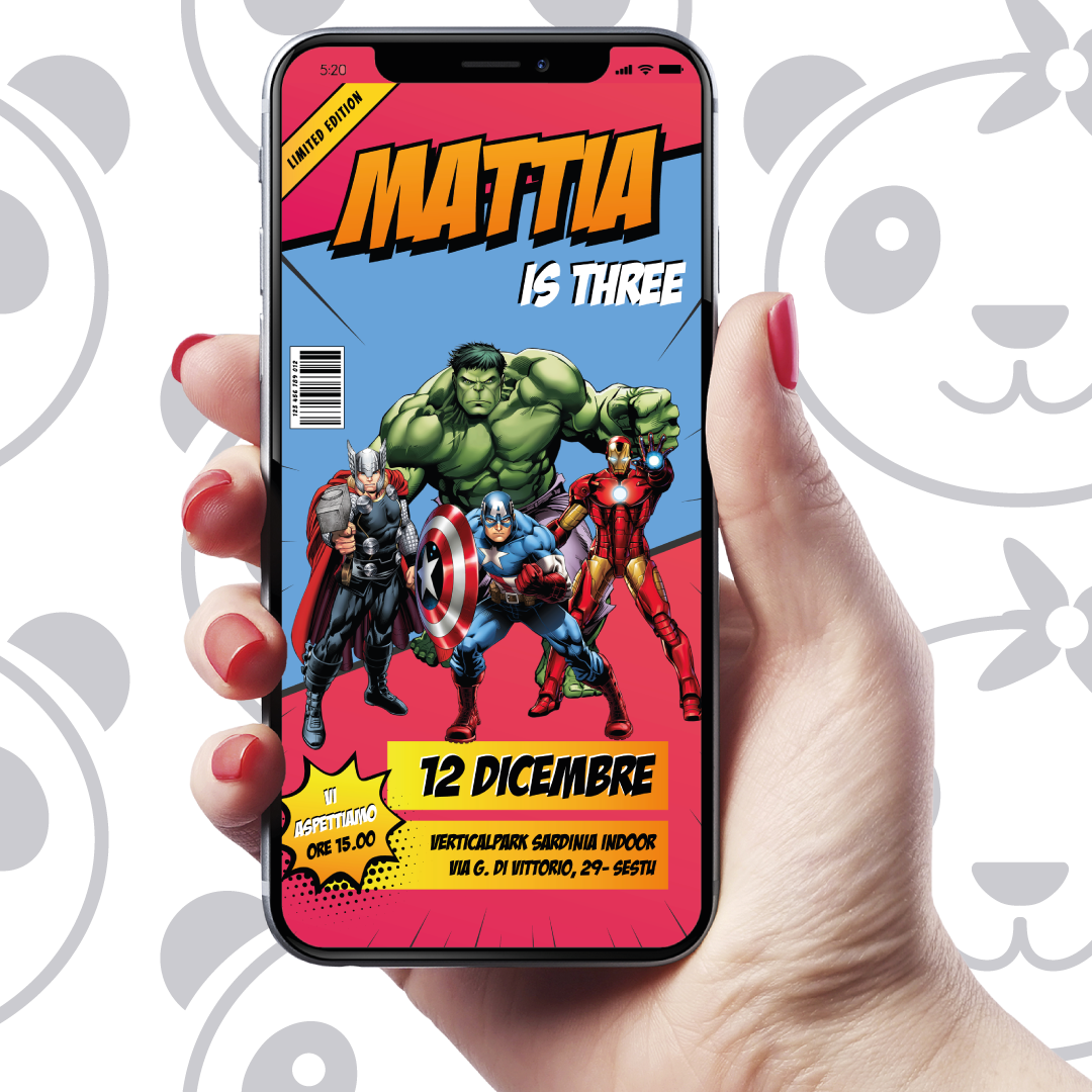 Invito digitale Supereroi