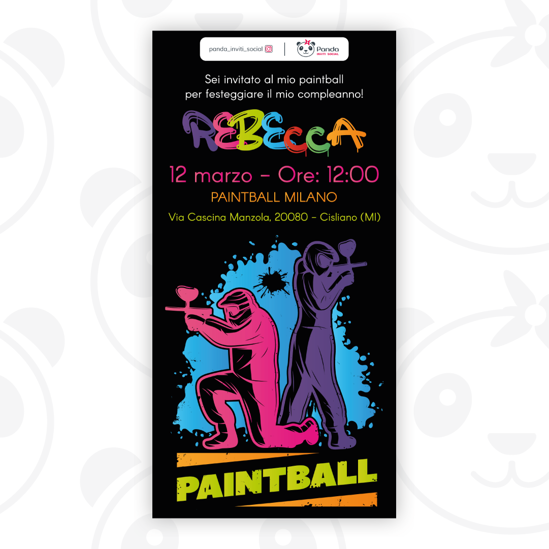 Invito digitale paintball