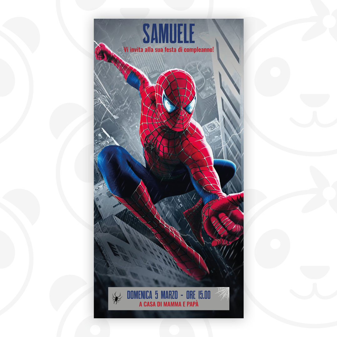 Invito digitale Spiderman – PandaInvitiSocial