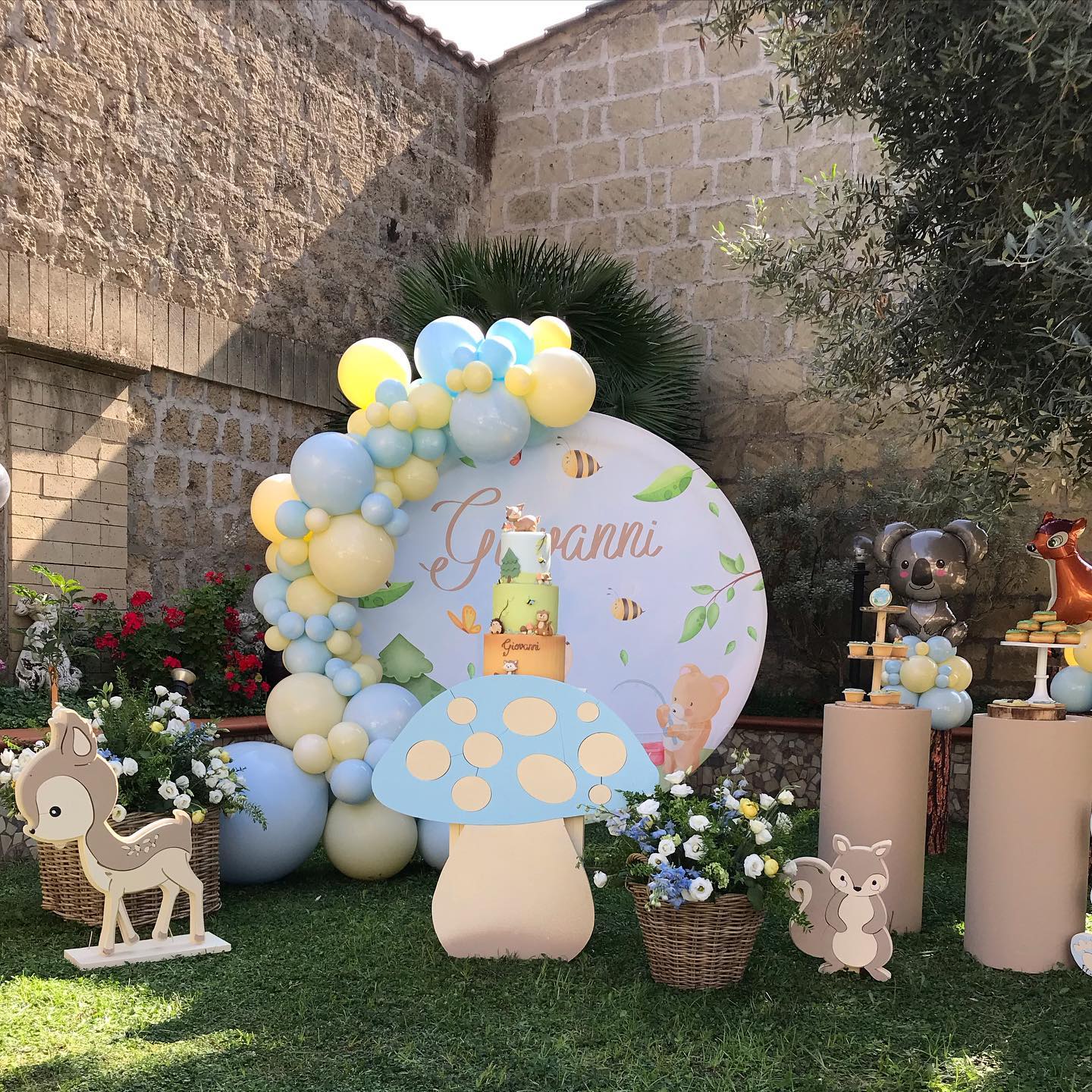 Banner Battesimo animaletti del bosco