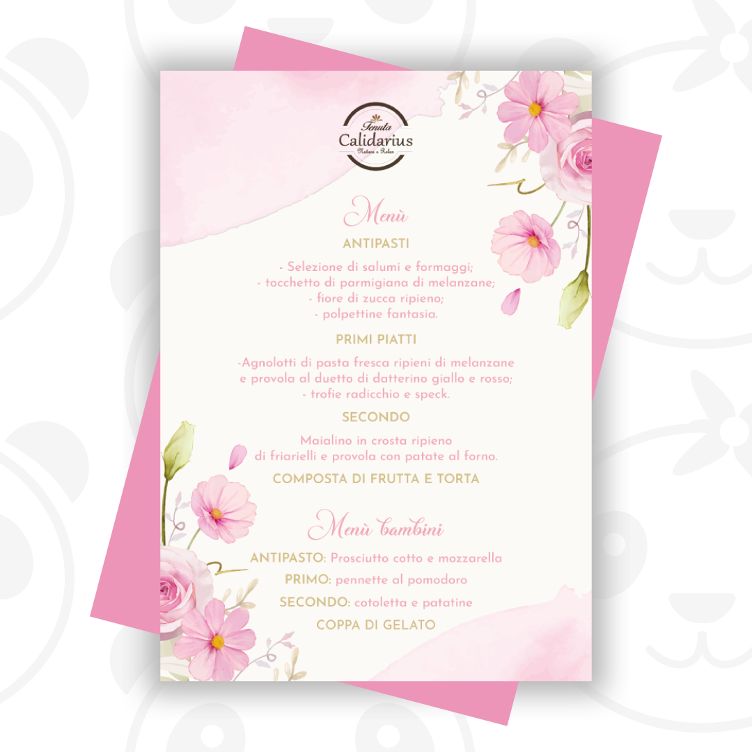 Menù compleanno con fiori