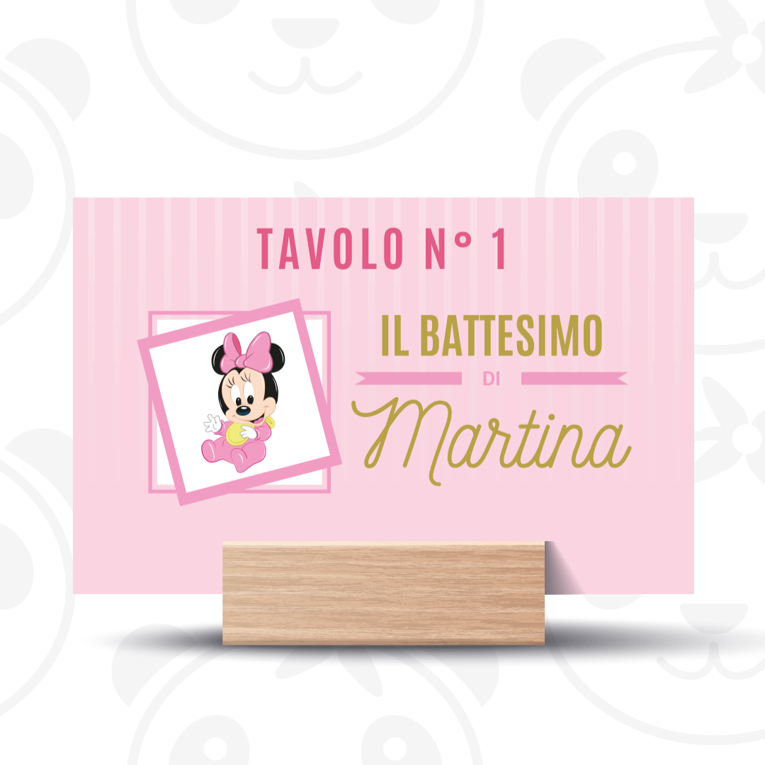 Segnatavolo Battesimo Minnie
