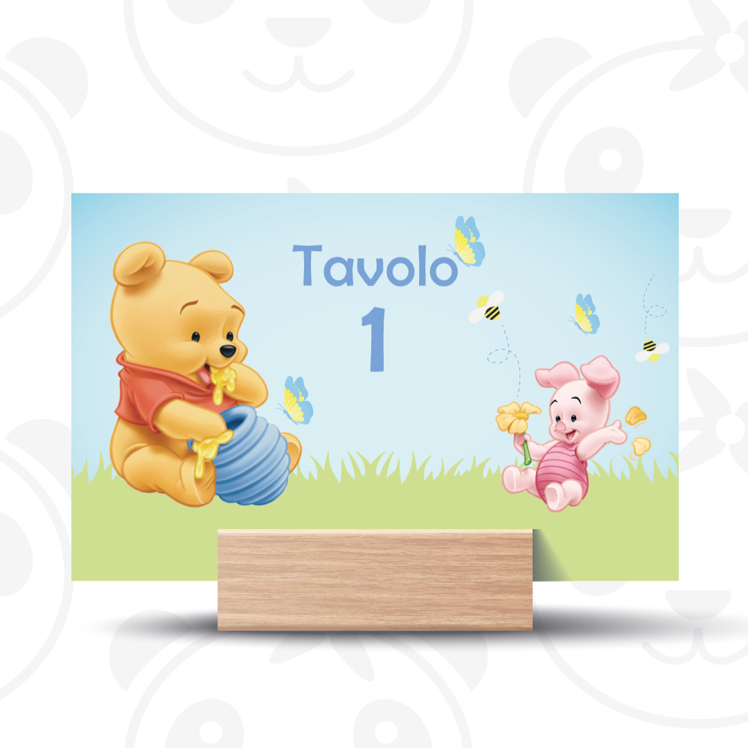 Segnatavolo Battesimo Winnie the Pooh