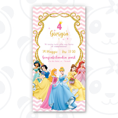 Invito digitale Principesse Disney