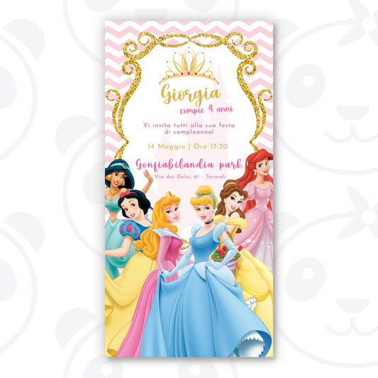 Invito digitale Principesse Disney