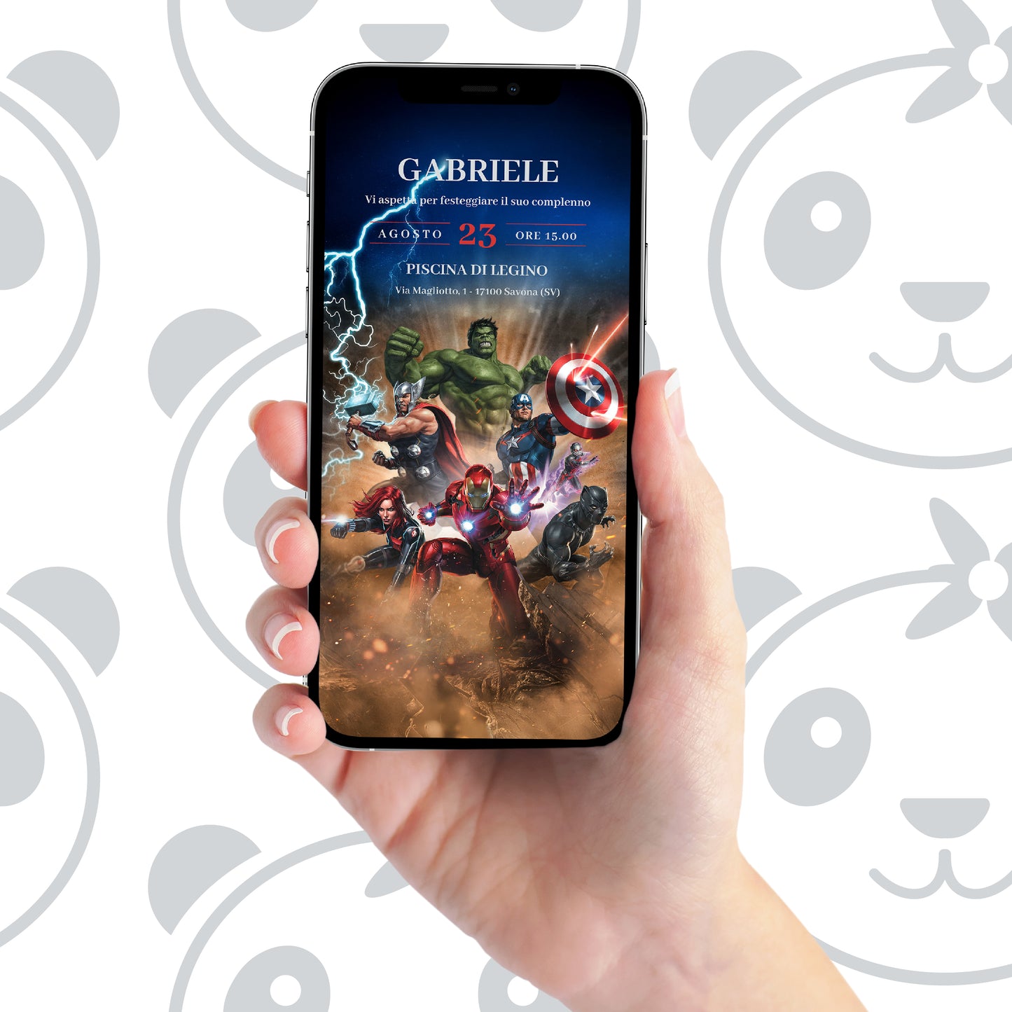 Invito digitale Avengers