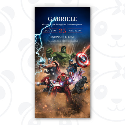 Invito digitale Avengers