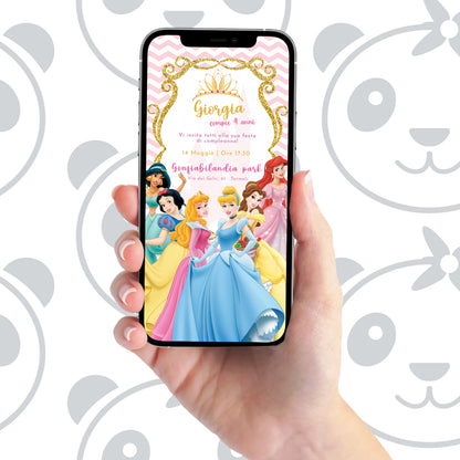 Invito digitale Principesse Disney