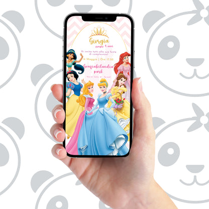Invito digitale Principesse Disney