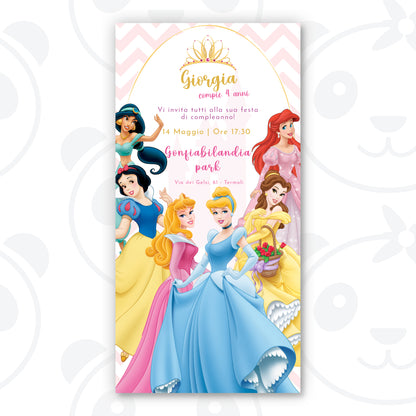 Invito digitale Principesse Disney