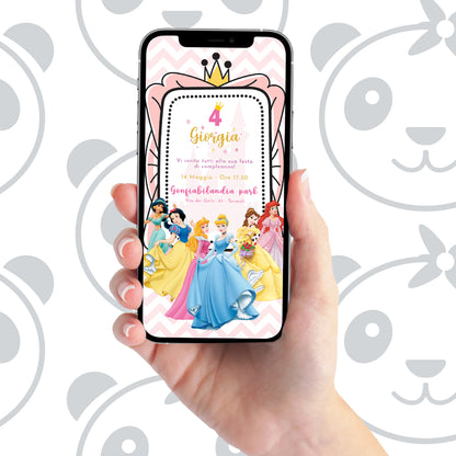 Invito digitale Principesse Disney