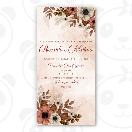Invito digitale Santa Cresima floreale
