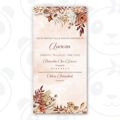 Invito digitale Santa Cresima floreale