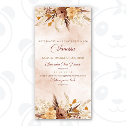Invito digitale Santa Cresima floreale