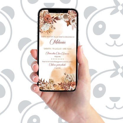 Invito digitale Santa Cresima floreale