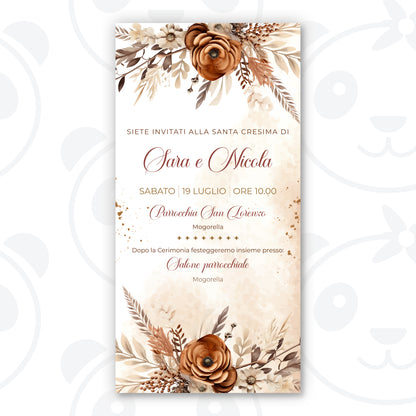 Invito digitale Santa Cresima floreale