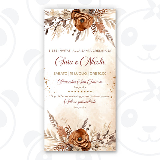 Invito digitale Santa Cresima floreale