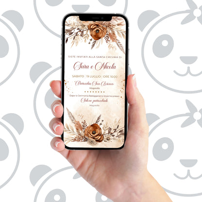 Invito digitale Santa Cresima floreale