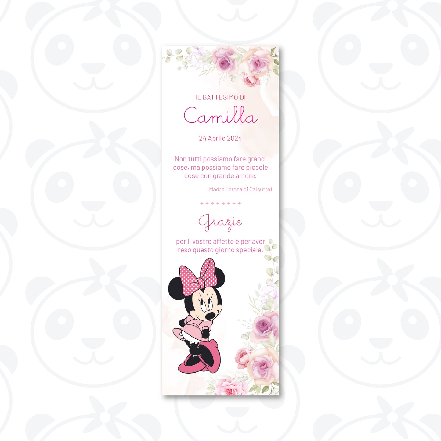 Segnaposto Battesimo Minnie