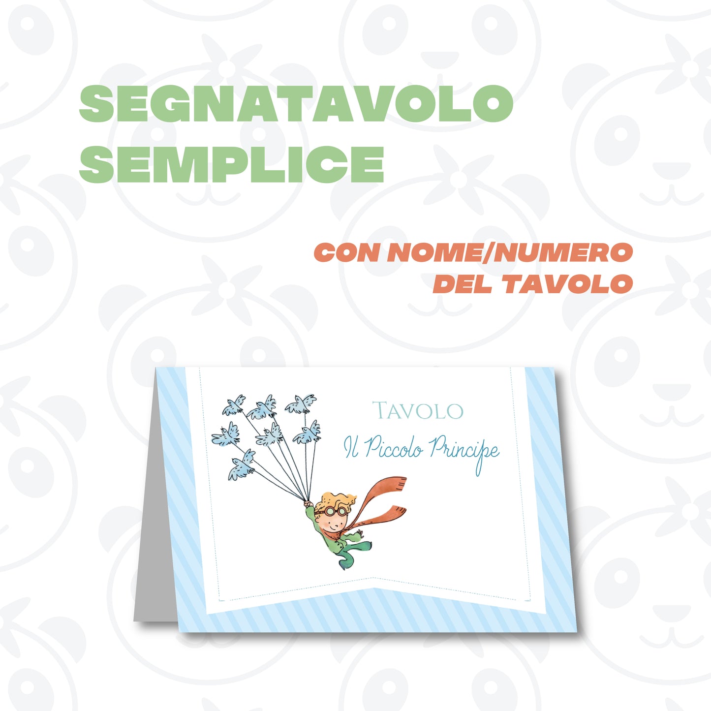Segnatavolo pieghevole Battesimo Il Piccolo Principe