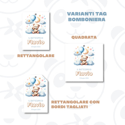 Tag Bomboniera Battesimo bambino Orsetto