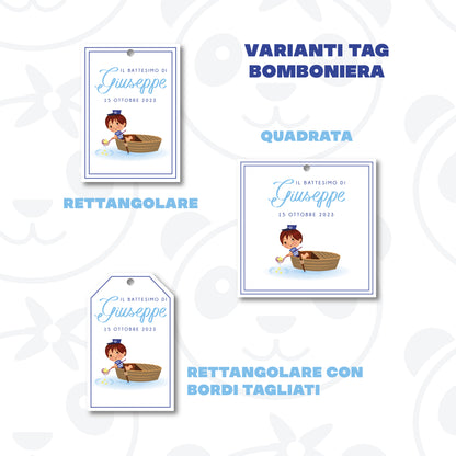 Tag Bomboniera Battesimo bambino piccolo marinaio