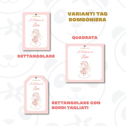 Tag Bomboniera Battesimo bambina angioletto