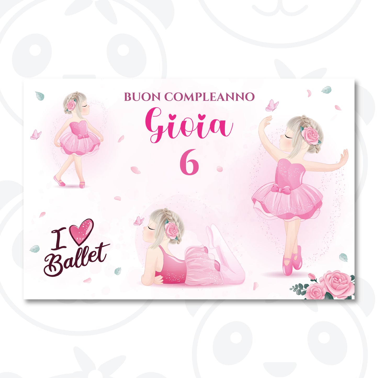 Banner compleanno ballerina classica