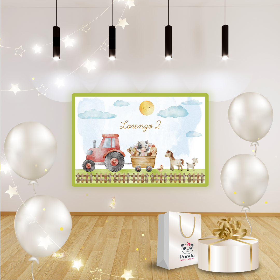 Farm birthday banner