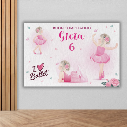 Banner compleanno ballerina classica