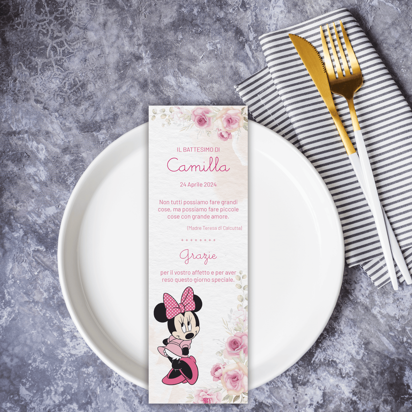 Segnaposto Battesimo Minnie