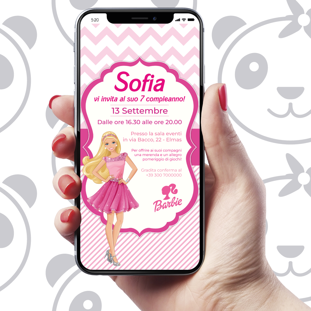 Barbie digital invitation