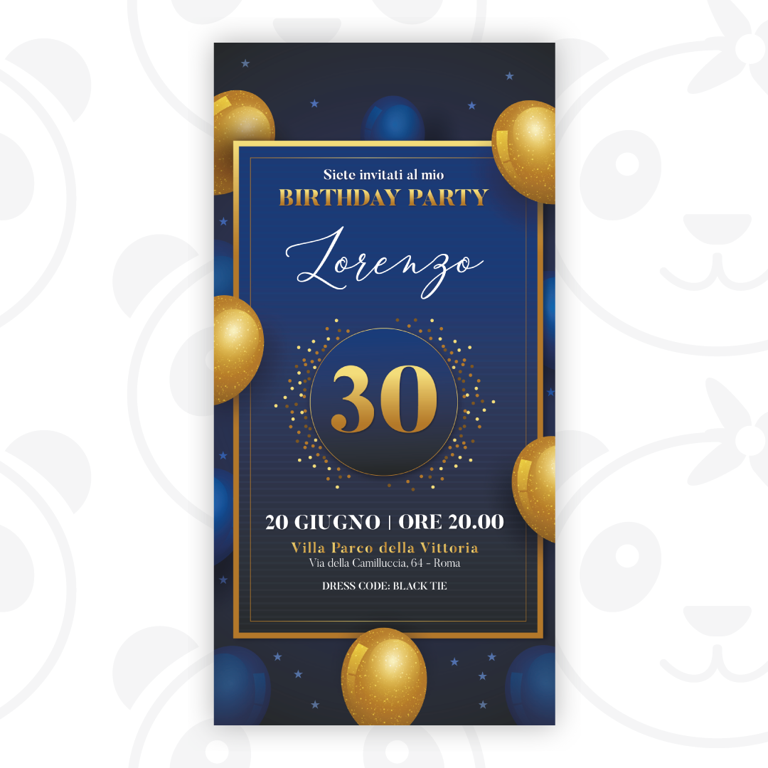 Digital birthday invitation for adults