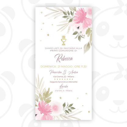 First Communion digital invitation