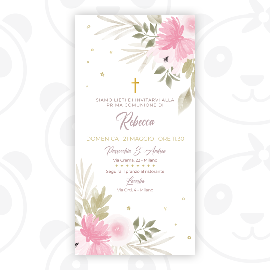 First Communion digital invitation