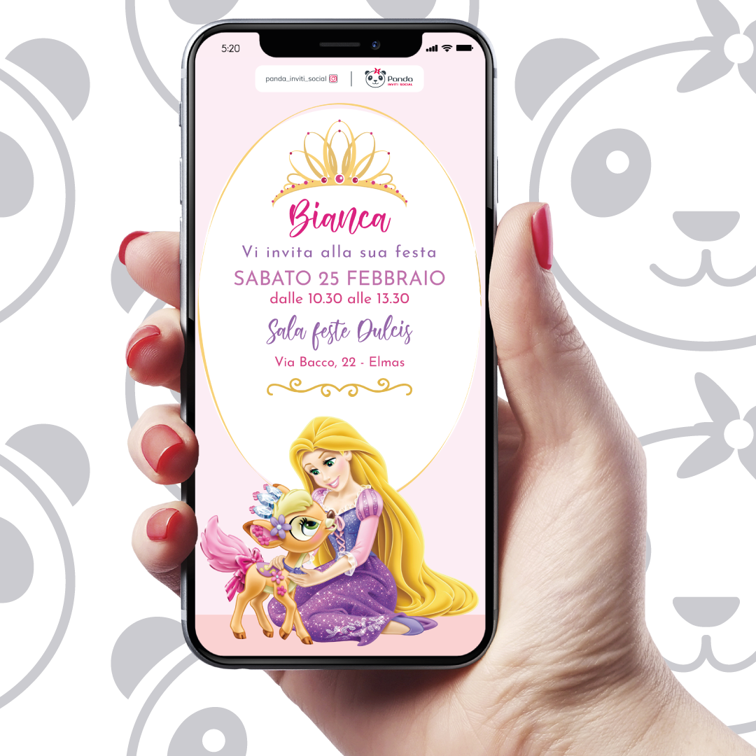 Rapunzel digital invitation