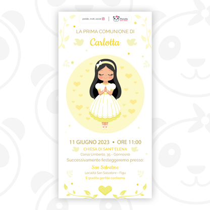 First Communion digital invitation