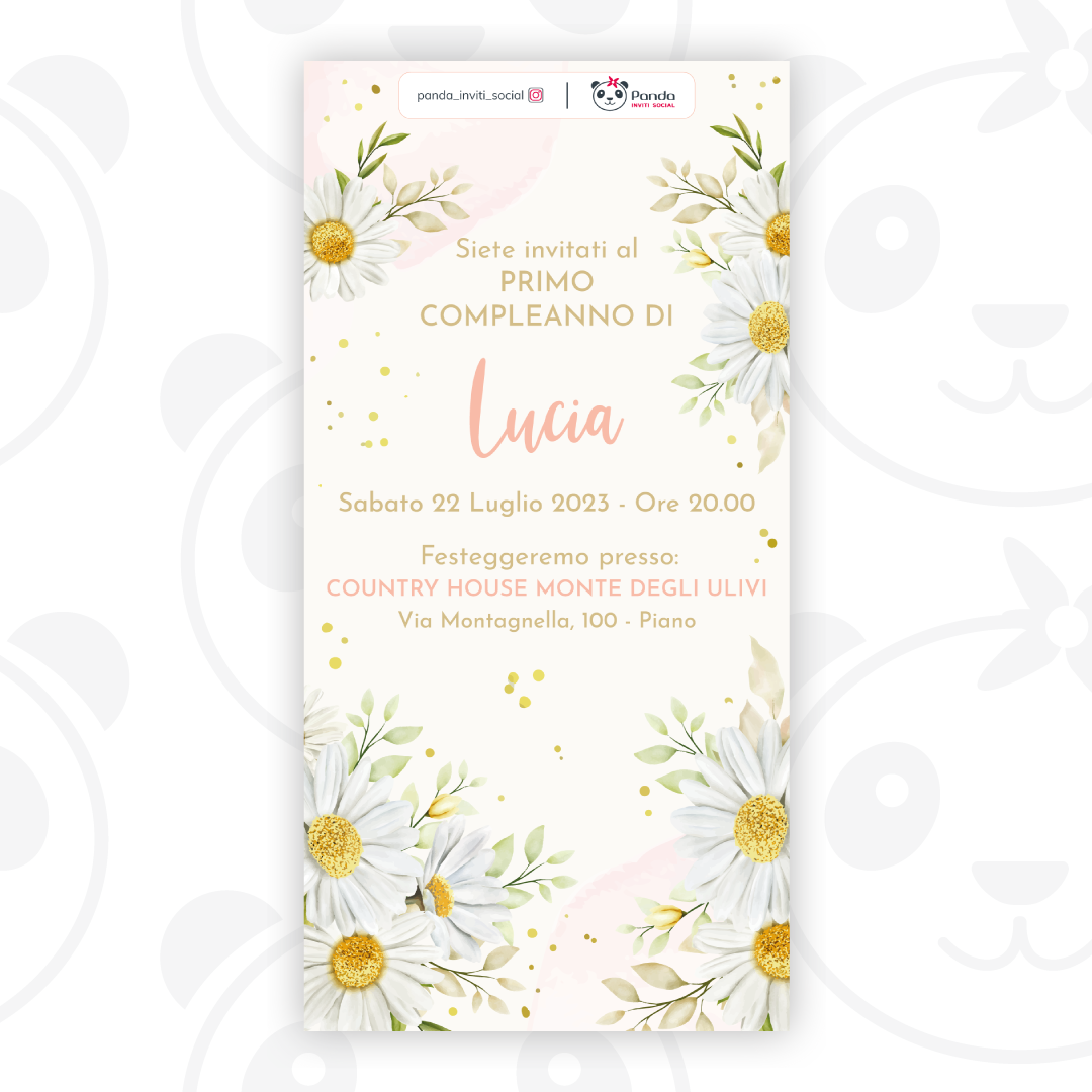 Daisies digital invitation