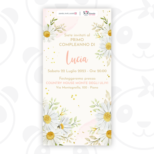 Daisies digital invitation