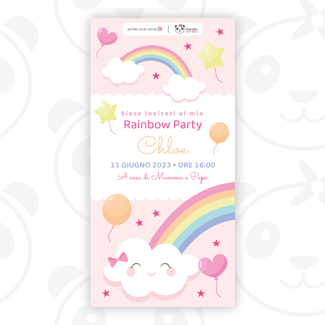 Rainbow Party digital invitation