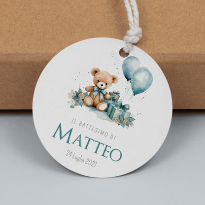 Tag Bomboniera Battesimo bambino Orsetto