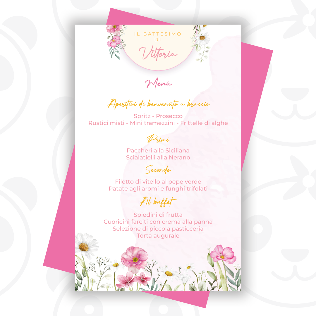 Baptism menu