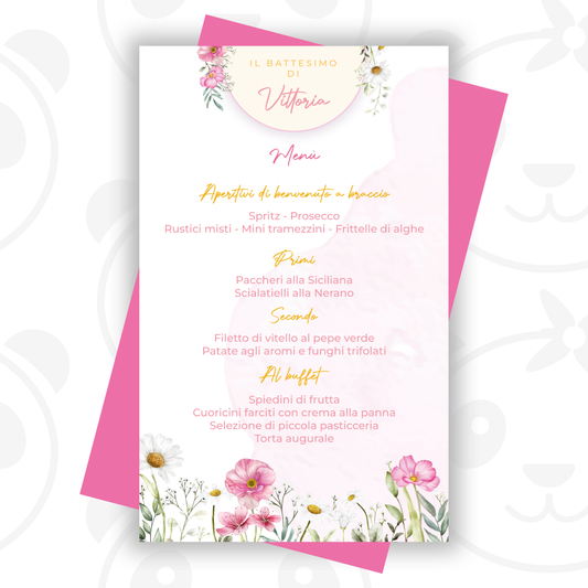 Baptism menu