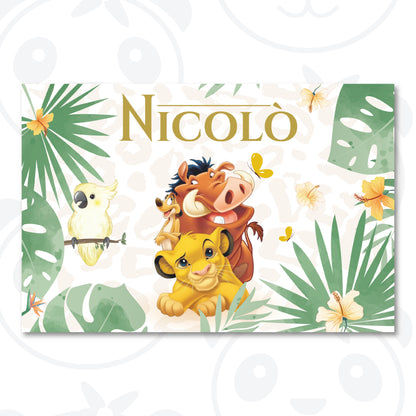 Banner compleanno Re Leone Simba e i suoi amici