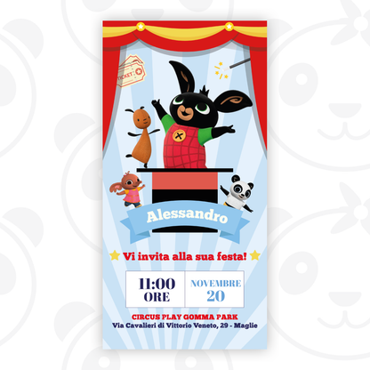 Invito digitale Bing circus – PandaInvitiSocial