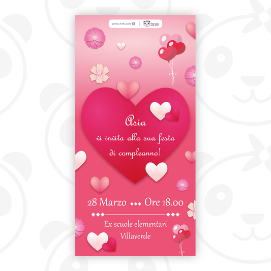 Hearts digital invitation