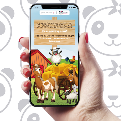 Farm animals digital invitation