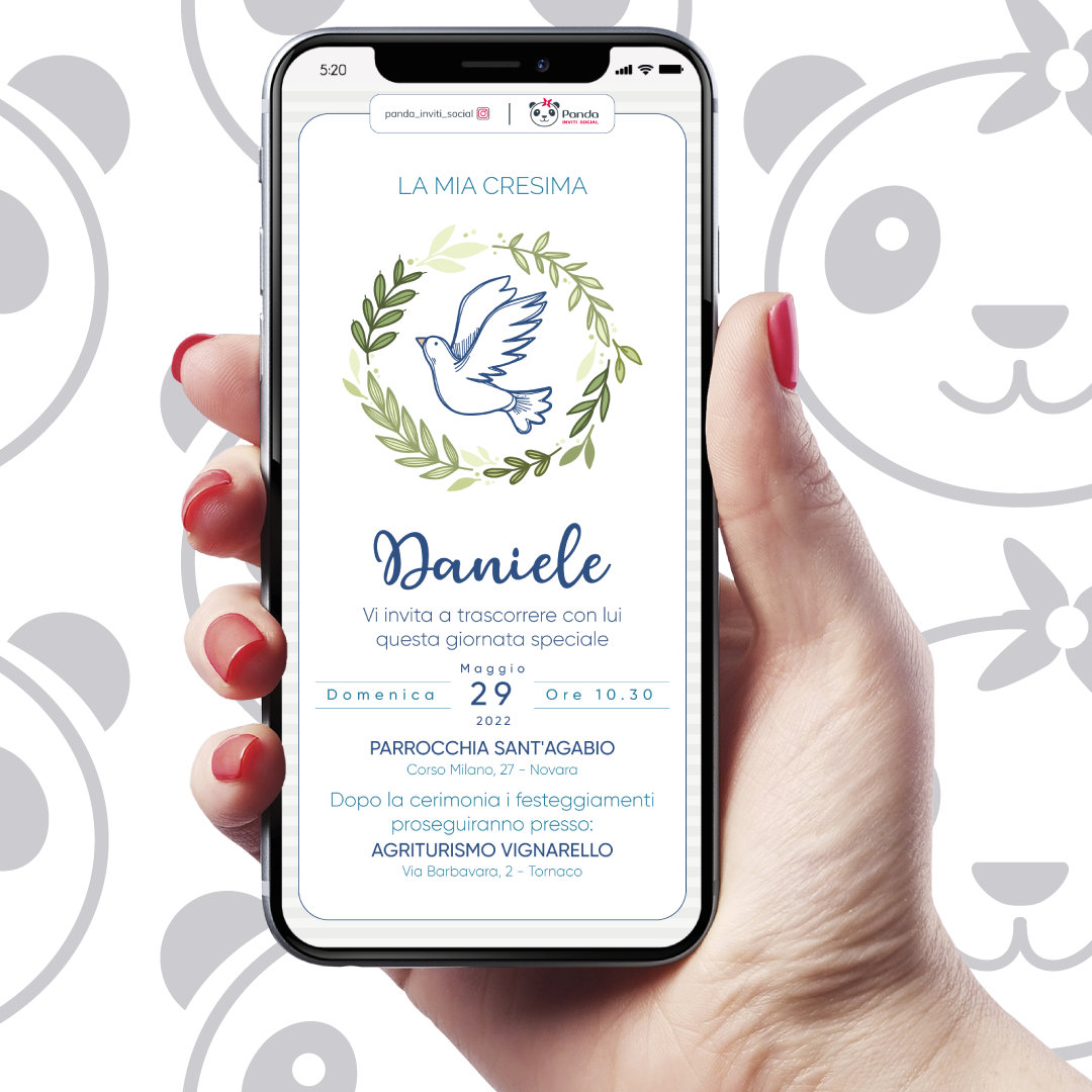 Invito digitale Santa Cresima – PandaInvitiSocial